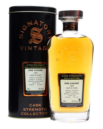 Rare Ayrshire Ladyburn 1975 36 Year Old Cask #3419 Signatory Cask Strength Collection