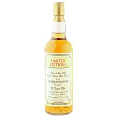 Highland Park 1962 20 Year Old, Blackadder Limited Editions 1982 Bottling - Cask #2991/2
